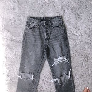 BDG High Waisted Slim Straight distressed jeans